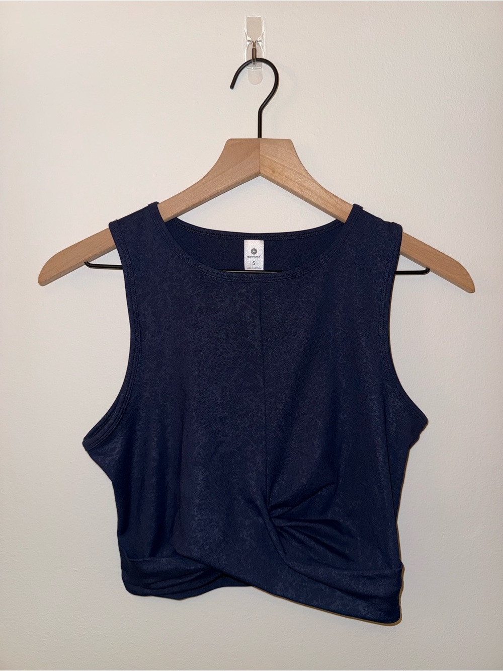 90 Degree By Reflex Navy Twist-Front Cropped Tank